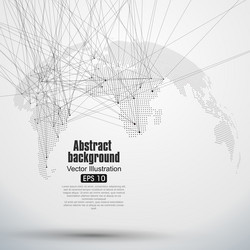 three-dimensional abstract planet dot world map vector image