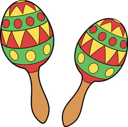 Two colorful maracas vector