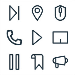 user interface line icons linear set quality vector image
