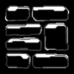 white futuristic hud ui elements sci-fi user vector image