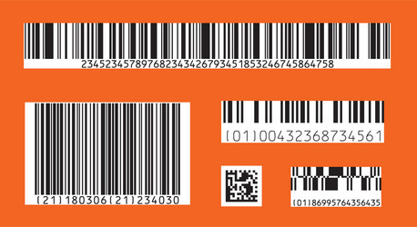 Bar code icon set of modern flat barcode can vector