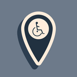 black disabled handicap in map pointer icon vector