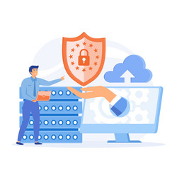 database security hacker attack concept hackers vector image