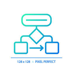 Flow chart gradient linear icon vector