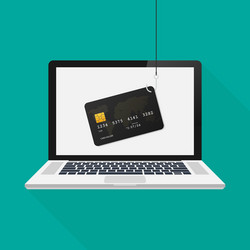 internet phishing and hacking attack on laptop vector image