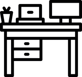 remote work workspaces linear style icon design vector image