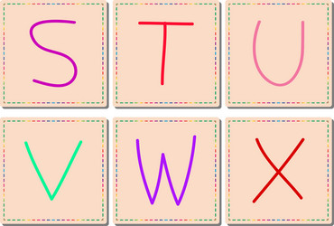 s to x alphabets set 4 vector