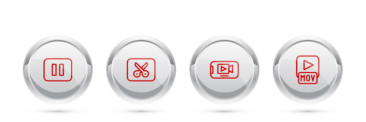 Set line pause button music or video editing vector
