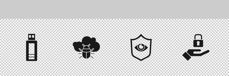 set usb flash drive system bug on cloud shield vector image