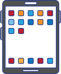 tablet with applications menu symbol vector image