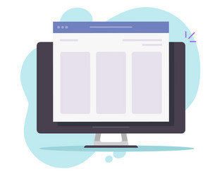 website in browser window on desktop computer vector image