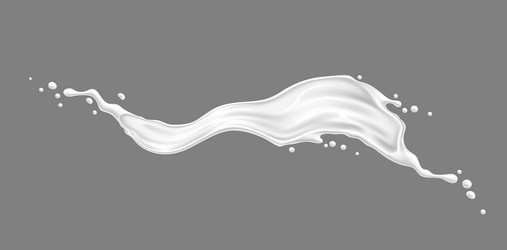 White milk cream or yogurt 3d wave flow splash vector