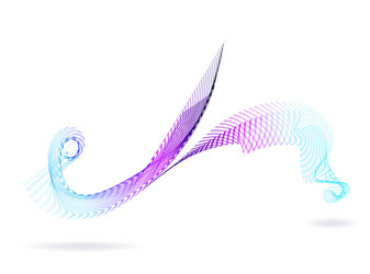 abstract a wave of lines and dots vector image
