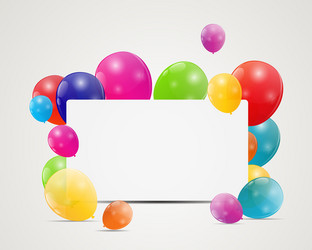 Cartoon background with bright colorful balloons Vector Image