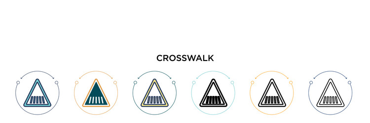 Crosswalk signal triangular icon in filled vector