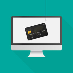 internet phishing and hacking attack on computer vector image