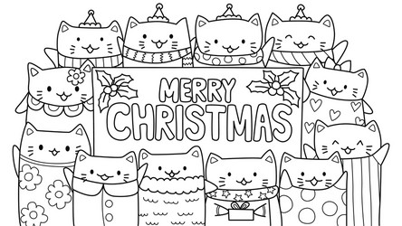 Merry Christmas Cats Vector Image