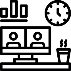 remote work environment linear style icon design vector image