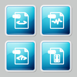 set line xml file document mp3 php and wav icon vector image