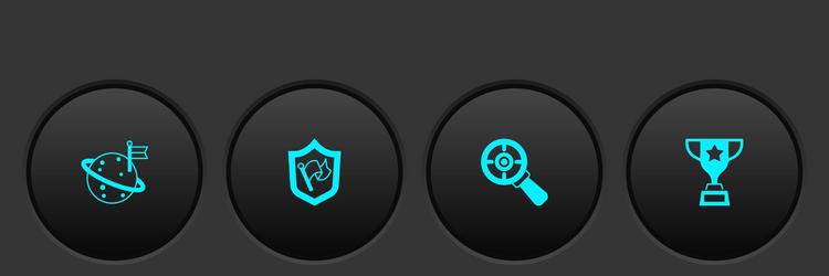 set moon with flag shield target magnifying vector image