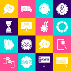 set system bug concept mobile phone diagnostics vector image