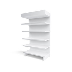 3d empty showcase display with retail shelves vector image