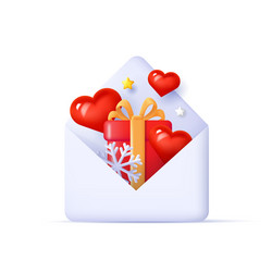 3d render od an open envelope vector image