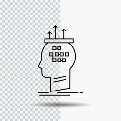 algorithm brain conclusion process thinking line vector image
