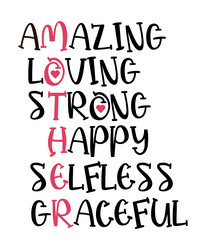 Font composition with the word mother consists vector