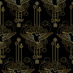 Geometric colibri seamless pattern vector