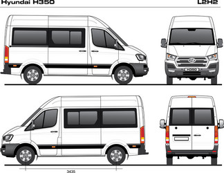 Hyundai h35 l2h2 passenger bus vector