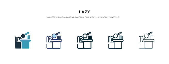 lazy icon in different style two colored vector