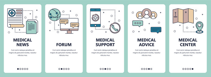 line art web and mobile app template set vector image