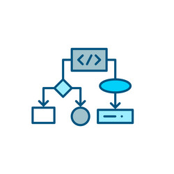 machine and programming algorithm icon pixel vector image