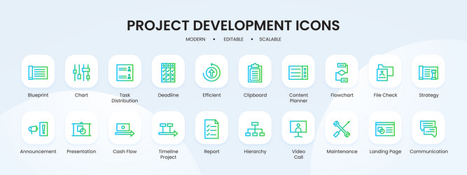 Product development icon collection with black Vector Image