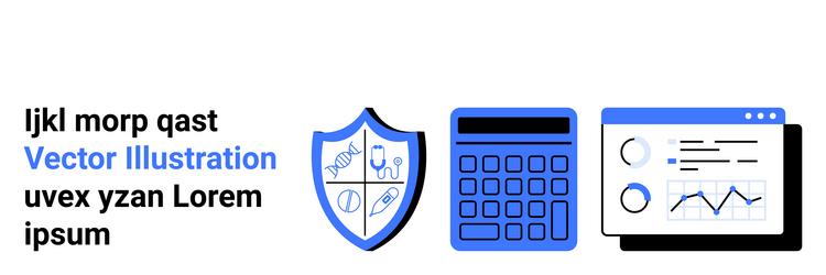 shield calculator and analytics dashboard vector image