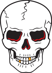 skull old school tattoo color Vector Image