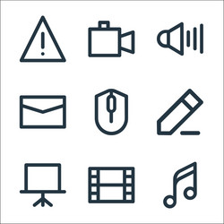 user interface line icons linear set quality vector image