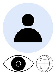 user profile icon with eye and globe for privacy vector image