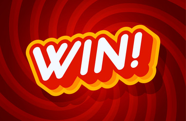 win red and yellow text effect template with 3d vector image