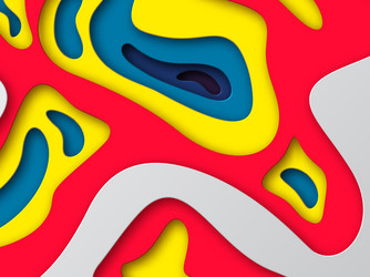 3d paper cut style background shapes with shadow vector image
