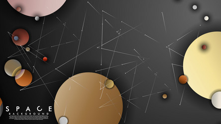 background flat space with planets and stars vector image
