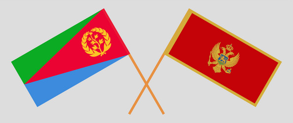 crossed flags of eritrea and montenegro official vector image