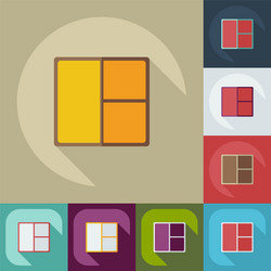 flat modern design with shadow icons window vector image
