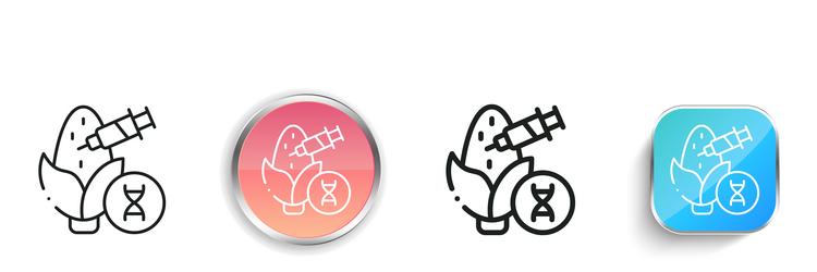 gmo food icon thin linear regular and button vector image