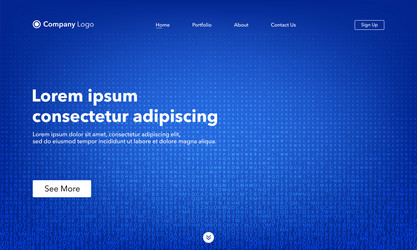 Landing page abstract background website template vector