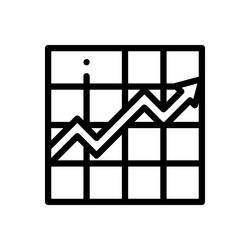 line chart icon thin linear style design isolated vector image