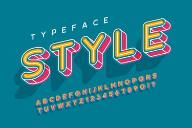 linear modern popart alphabet design letters vector image