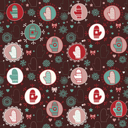 Mitten seamless pattern copy square to the side vector