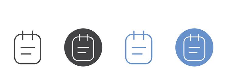 note icon flat set in black and white color vector image